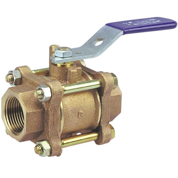 T-595-Y-66-SS - Three-Piece Bronze Ball Valve - Full Port, Stainless