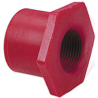 Flush Spigot x Thread Reducer Bushing Spg x FPT - Kynar® Red PVDF Schedule 80, 6518-3