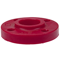 Thread Flange FPT - Kynar® Red PVDF Schedule 80, One-Piece Solid Design, 6551-H-3
