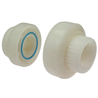 FKM Threaded Union FPT x FPT Kynar® Natural PVDF Schedule 80, 6633-3-3