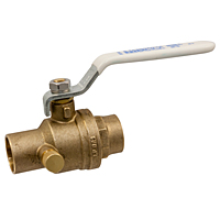 S-FP-600-AD-LF Ball Valve – Lead-Free* Brass, Two-Piece, Full Port, C x C, with Drain