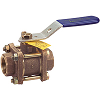 Three-Piece Bronze Ball Valve - UL Listed for Flammable Liquids, T-590-Y-UL