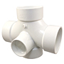 Double Sanitary Tee with 90° Inlet Hub - PVC DWV, 4835-9