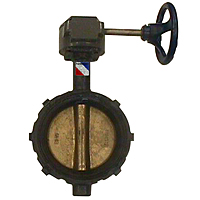 WD-2000 Butterfly Valve - Ductile Iron, Wafer Type, 200 PSI, Gear