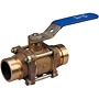 Three-Piece Bronze Ball Valve - Grooved Ends, Stainless Steel Trim, G-590-Y-66