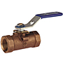 One-Piece Bronze Ball Valve - Reinforced PTFE Seat, Stainless Steel Trim, T-560-BR-R-66